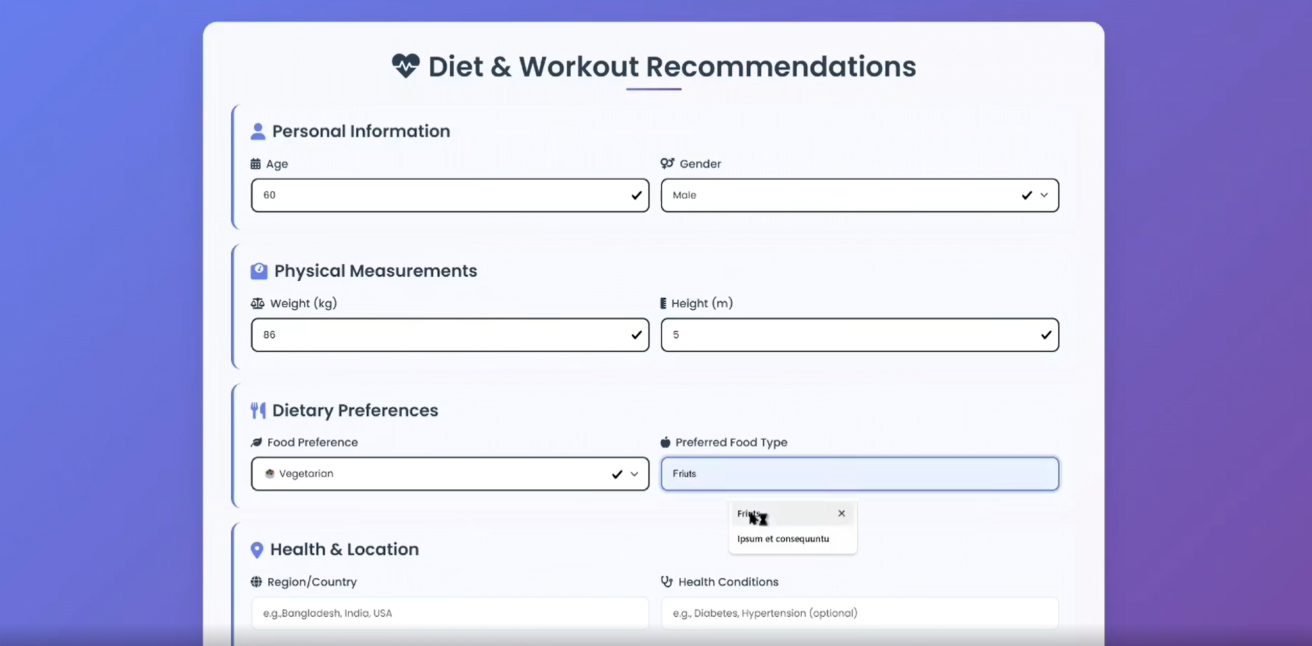 Diet Website